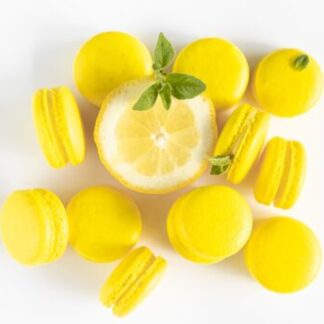 cytrynowe małe żółte ciasteczka makaroniki francuskie