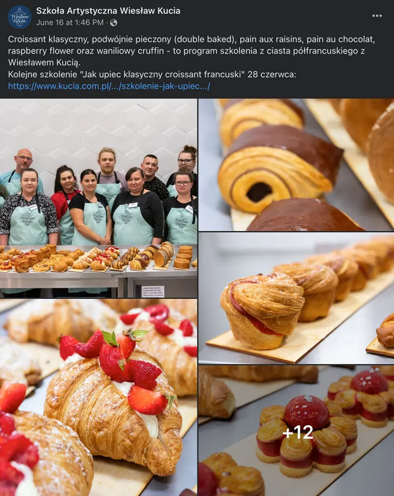 Croissant klasyczny - szkolenie w Szkole Artystycznej Wiesława Kuci - fotorelacja