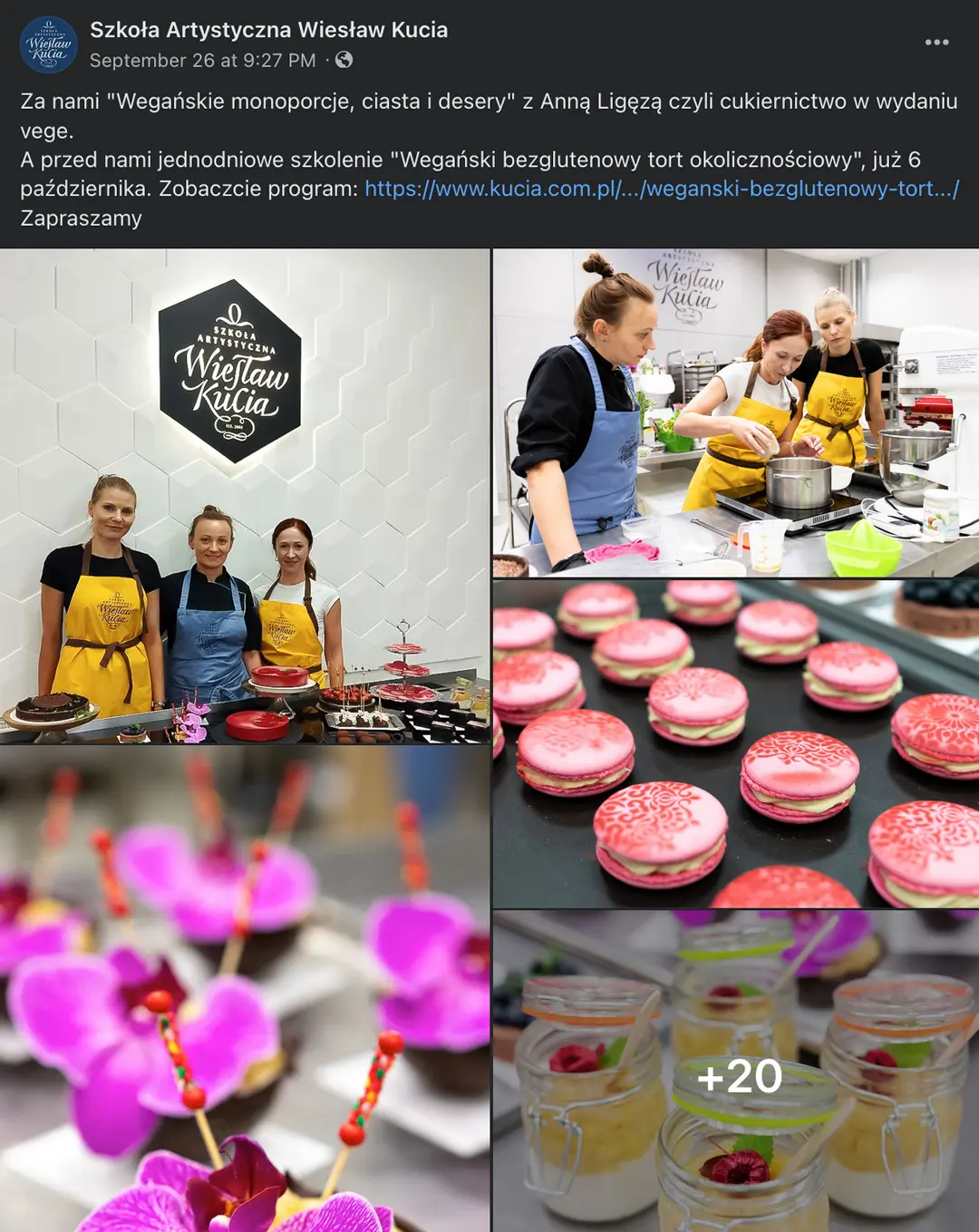 Anna Ligęza - wegańskie ciasta monoporcje i desery - fotorelacja ze szkolenia w Szkole Artystycznej Wiesława Kuci